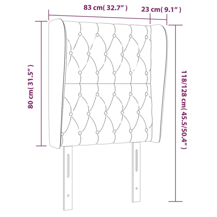 Tăblie pat cu aripioare albastru închis 83x23x118/128cm catifea - WALTI WALTI