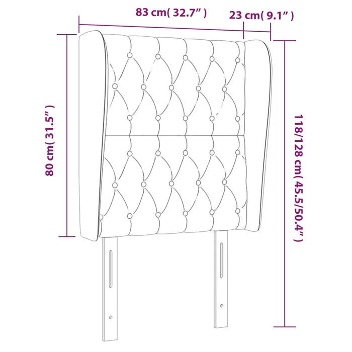 Tăblie de pat cu aripioare, roz, 83x23x118/128 cm, catifea WALTI