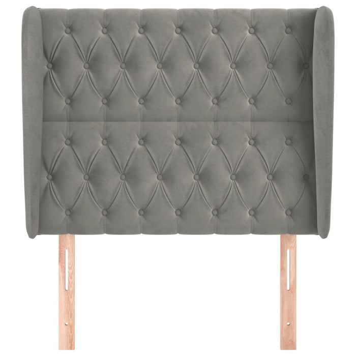 Tăblie de pat cu aripioare gri deschis 93x23x118/128 cm catifea WALTI