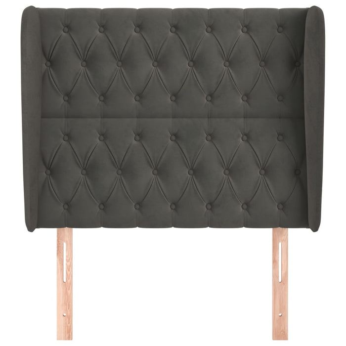 Tăblie de pat cu aripioare gri închis 93x23x118/128 cm catifea - WALTI WALTI