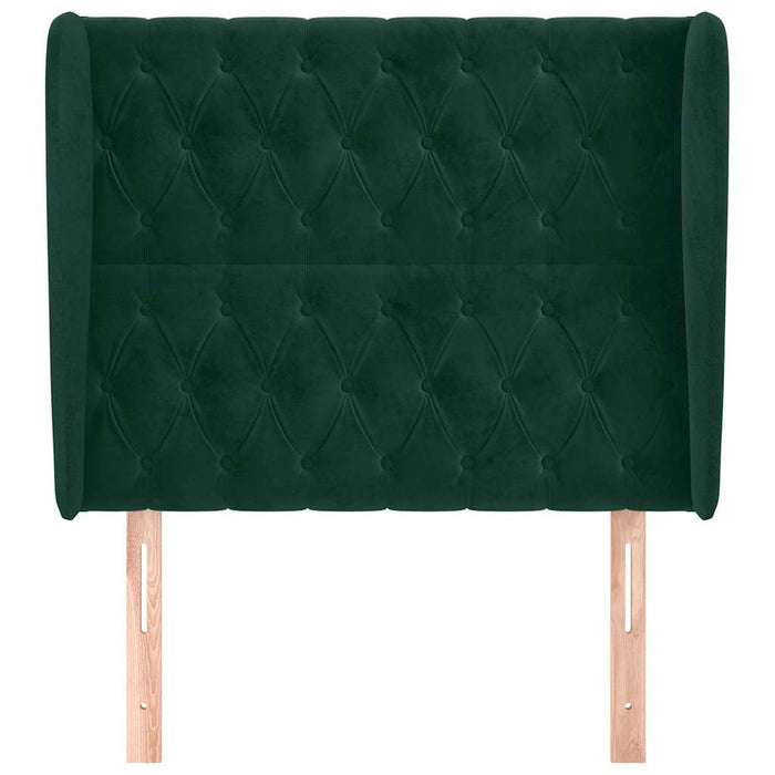 Tăblie pat cu aripioare verde închis 93x23x118/128 cm catifea WALTI
