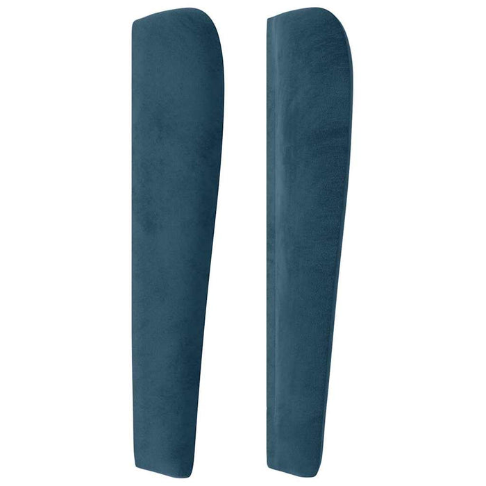 Tăblie pat cu aripioare albastru închis 93x23x118/128cm catifea WALTI