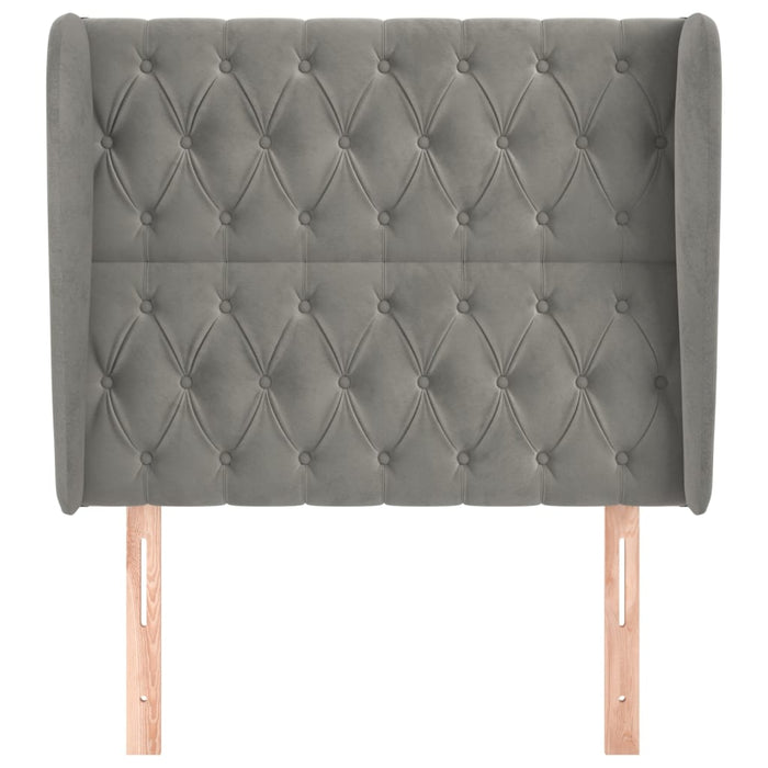 Tăblie de pat cu aripioare gri deschis 103x23x118/128cm catifea - WALTI WALTI