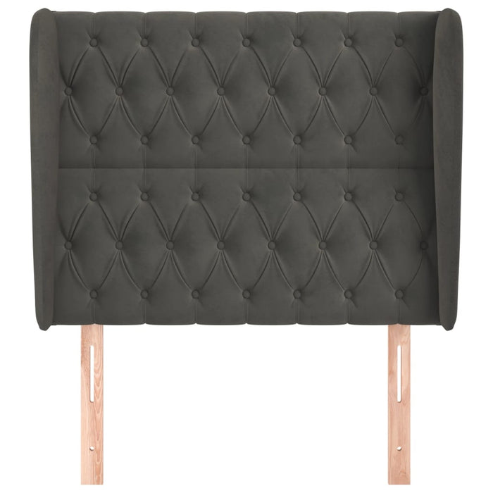 Tăblie de pat cu aripioare gri închis 103x23x118/128 cm catifea WALTI