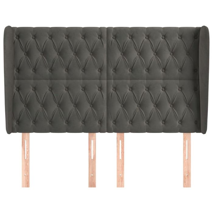 Tăblie de pat cu aripioare gri închis 147x23x118/128 cm catifea - WALTI WALTI
