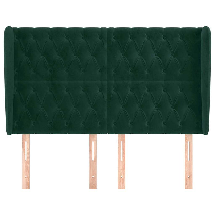 Tăblie pat cu aripioare verde închis 163x23x118/128 cm catifea WALTI