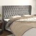 Tăblie de pat cu aripioare gri deschis 183x23x118/128cm catifea - WALTI WALTI