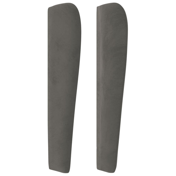 Tăblie de pat cu aripioare gri închis 203x23x118/128 cm catifea WALTI