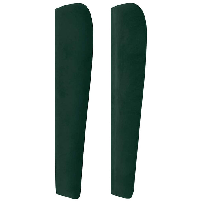 Tăblie pat cu aripioare verde închis 203x23x118/128cm catifea WALTI