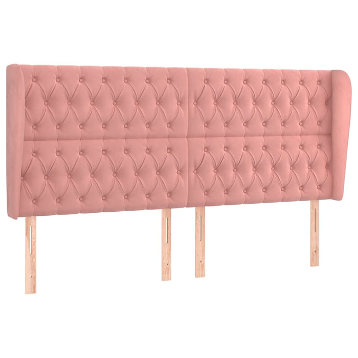 Tăblie de pat cu aripioare, roz, 203x23x118/128 cm, catifea WALTI