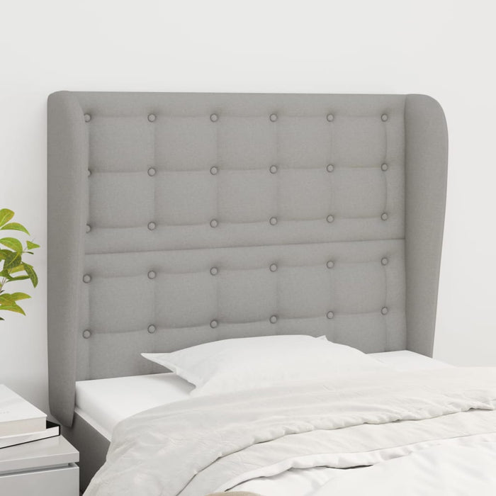 Tăblie de pat cu aripioare gri deschis 83x23x118/128 cm textil - WALTI WALTI