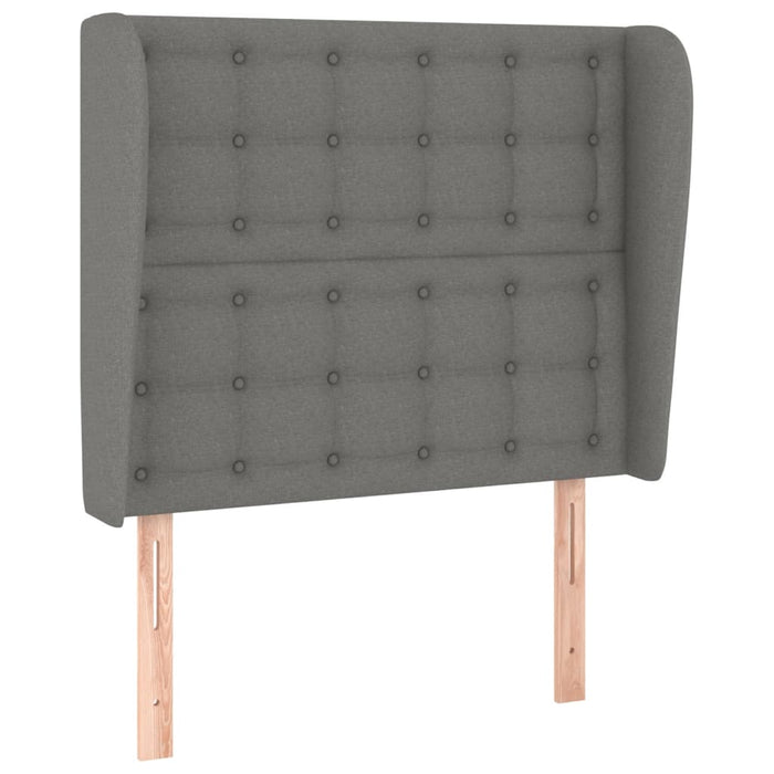 Tăblie de pat cu aripioare gri închis 83x23x118/128 cm textil - WALTI WALTI