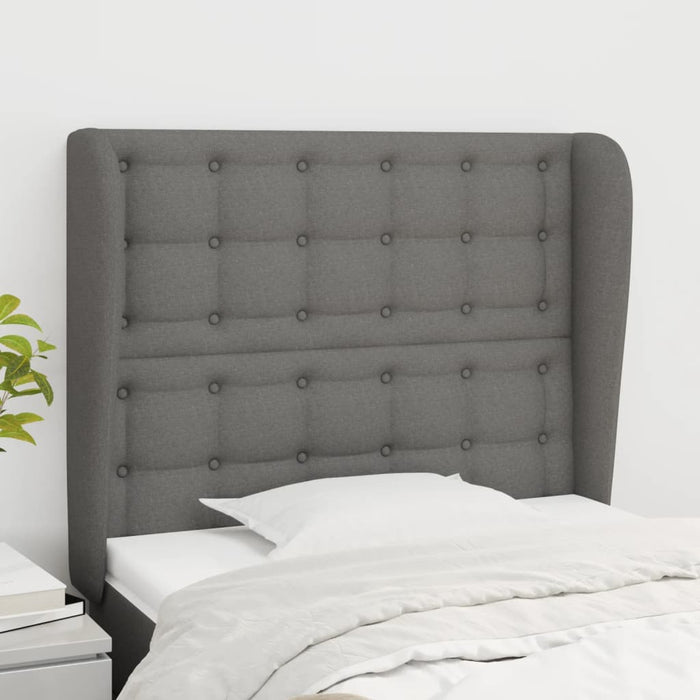 Tăblie de pat cu aripioare gri închis 83x23x118/128 cm textil - WALTI WALTI