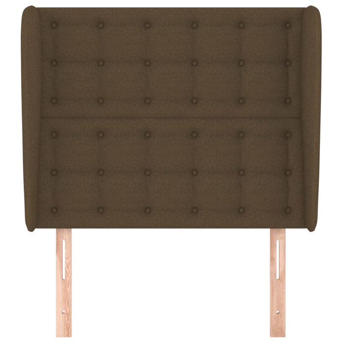 Tăblie de pat cu aripioare maro închis 83x23x118/128 cm textil - WALTI WALTI