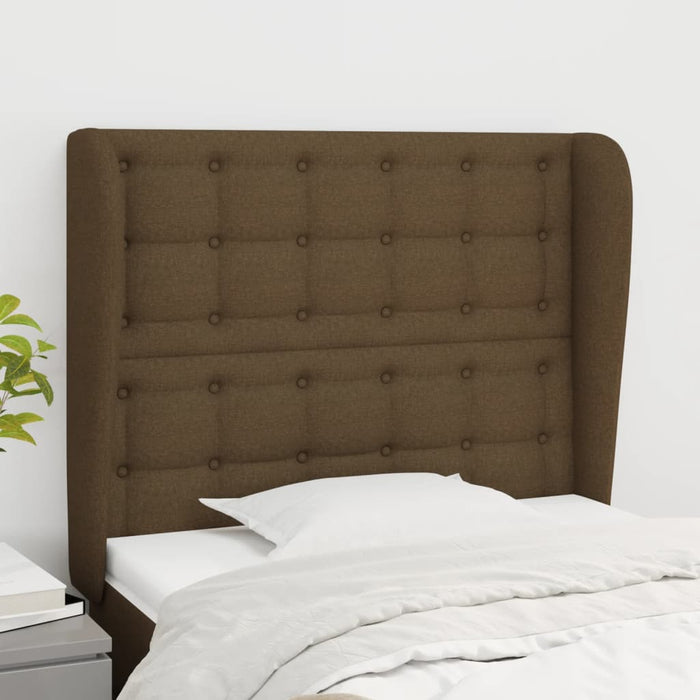 Tăblie de pat cu aripioare maro închis 83x23x118/128 cm textil - WALTI WALTI