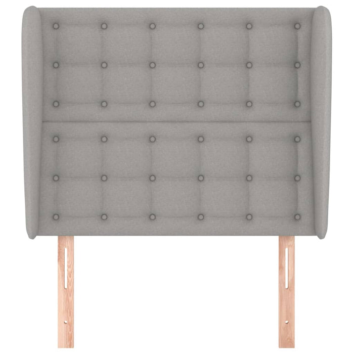 Tăblie de pat cu aripioare gri deschis 93x23x118/128 cm textil WALTI