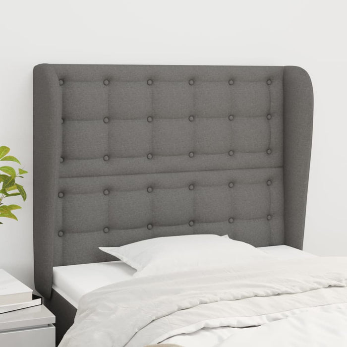 Tăblie de pat cu aripioare gri închis 93x23x118/128 cm textil - WALTI WALTI