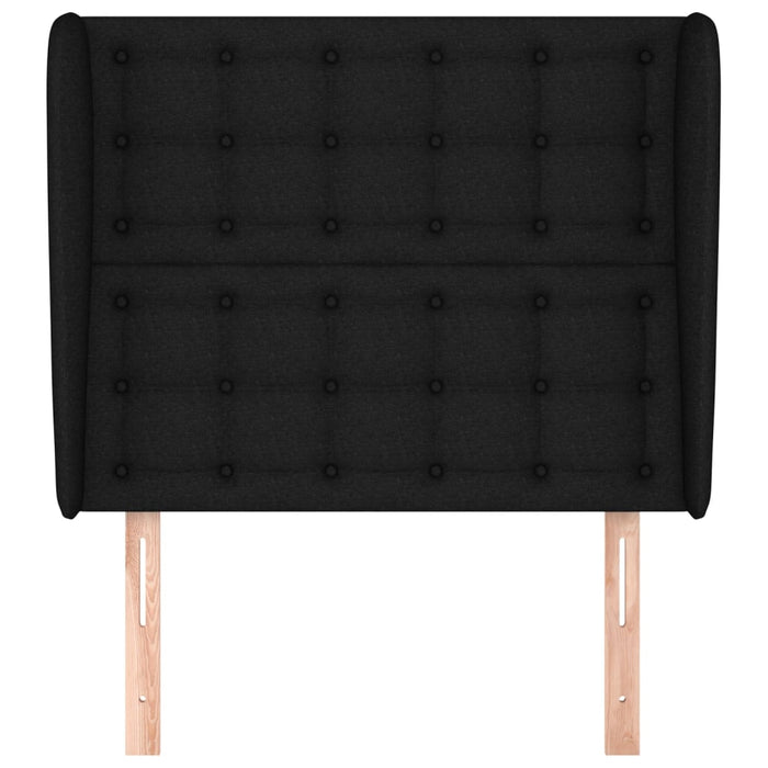 Tăblie de pat cu aripioare, negru, 93x23x118/128 cm, textil - WALTI WALTI