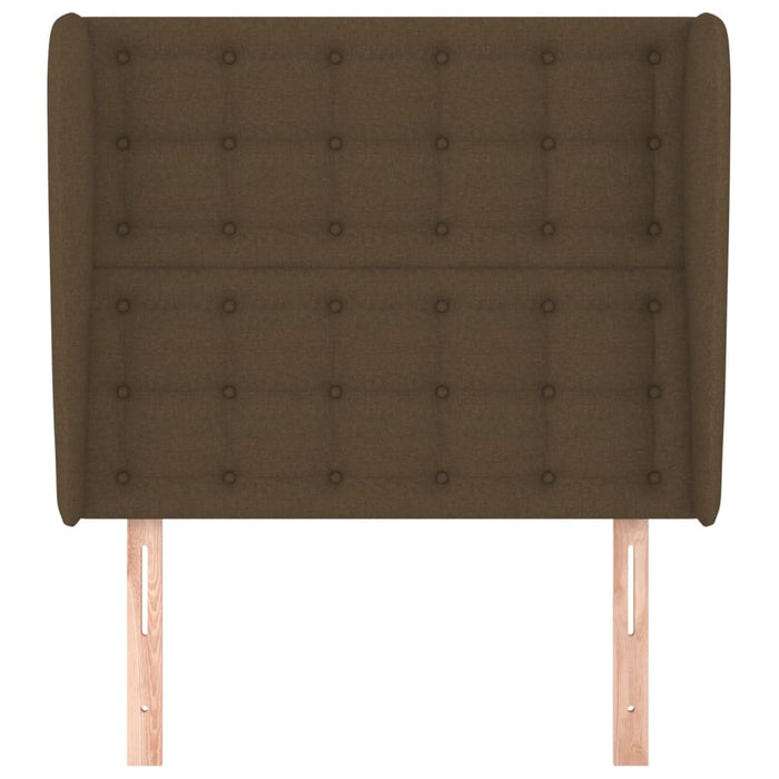 Tăblie de pat cu aripioare maro închis 93x23x118/128 cm textil WALTI