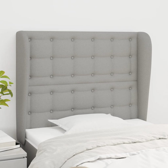 Tăblie de pat cu aripioare gri deschis 103x23x118/128 cm textil WALTI