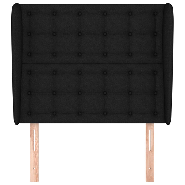 Tăblie de pat cu aripioare, negru, 103x23x118/128 cm, textil - WALTI WALTI