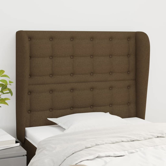 Tăblie de pat cu aripioare maro închis 103x23x118/128 cm textil - WALTI WALTI