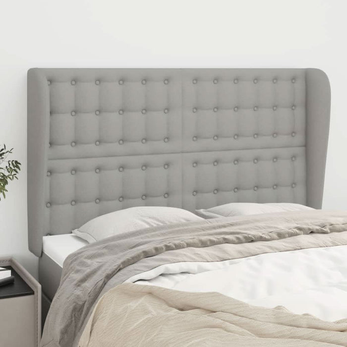 Tăblie de pat cu aripioare gri deschis 147x23x118/128 cm textil - WALTI WALTI