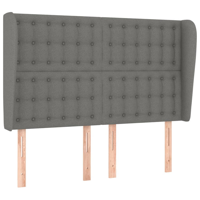 Tăblie de pat cu aripioare gri închis 147x23x118/128 cm textil - WALTI WALTI