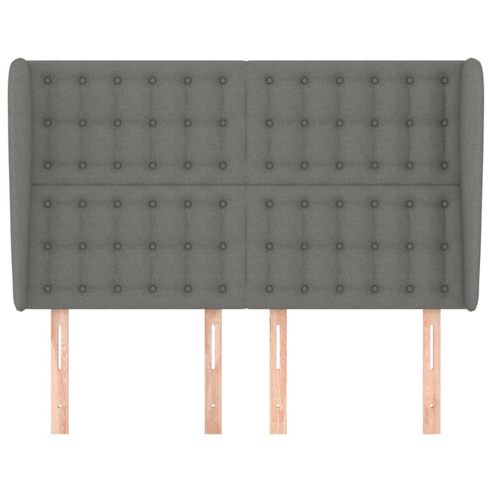 Tăblie de pat cu aripioare gri închis 147x23x118/128 cm textil - WALTI WALTI
