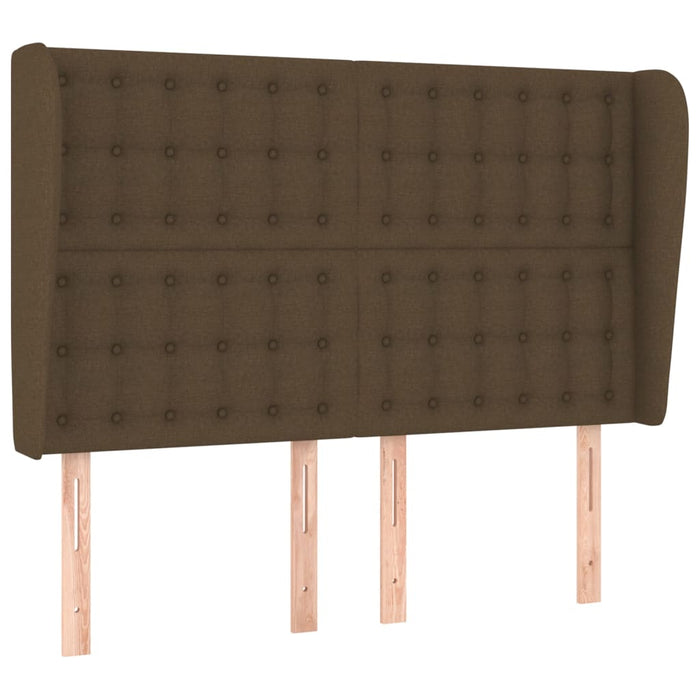 Tăblie de pat cu aripioare maro închis 147x23x118/128 cm textil WALTI