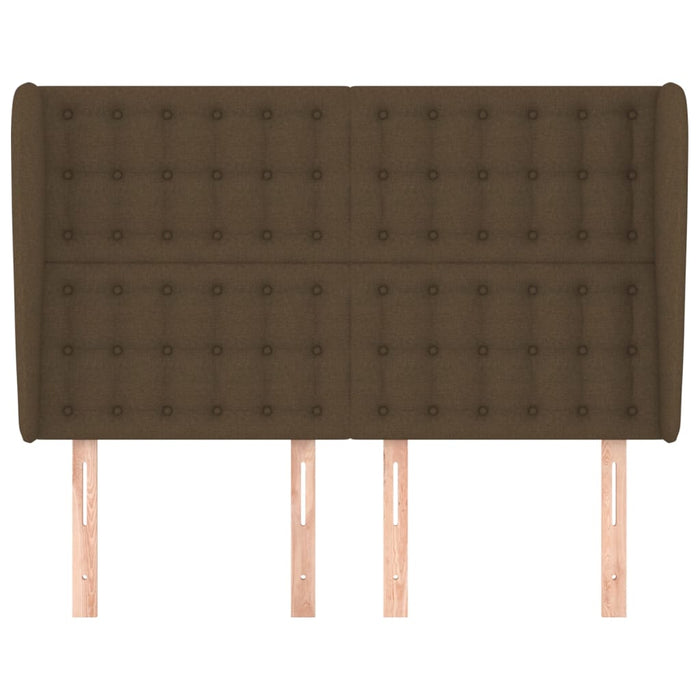 Tăblie de pat cu aripioare maro închis 147x23x118/128 cm textil WALTI