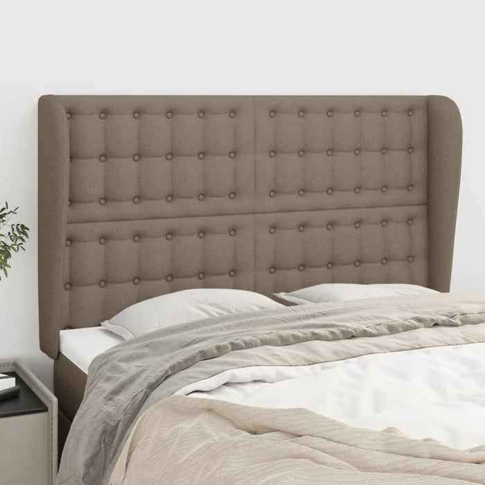 Tăblie de pat cu aripioare gri taupe 147x23x118/128 cm textil - WALTI WALTI