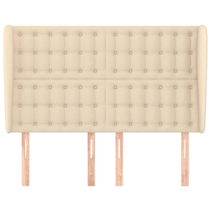 Tăblie de pat cu aripioare, crem, 147x23x118/128 cm, textil WALTI