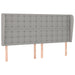 Tăblie de pat cu aripioare gri deschis 163x23x118/128 cm textil - WALTI WALTI