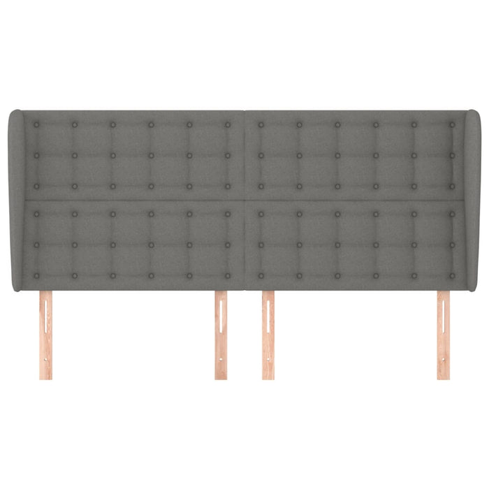 Tăblie de pat cu aripioare gri închis 163x23x118/128 cm textil - WALTI WALTI