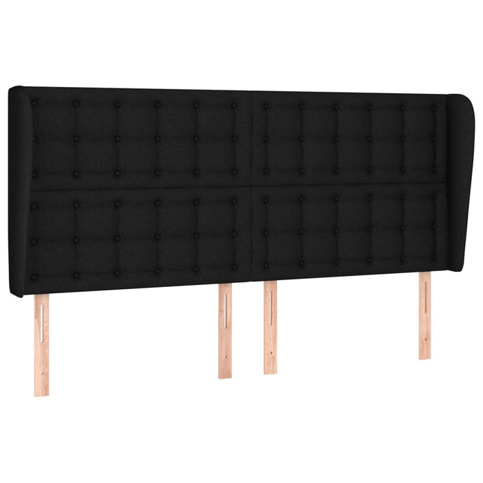 Tăblie de pat cu aripioare, negru, 163x23x118/128 cm, textil - WALTI WALTI