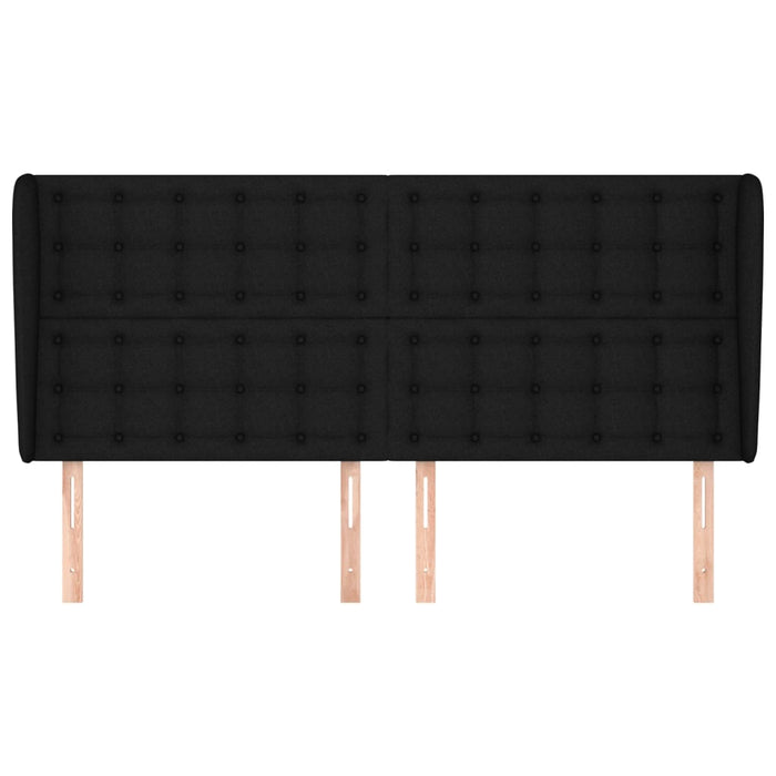 Tăblie de pat cu aripioare, negru, 163x23x118/128 cm, textil - WALTI WALTI