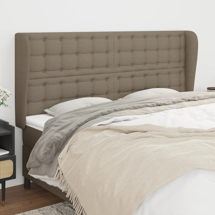 Tăblie de pat cu aripioare gri taupe 163x23x118/128 cm textil - WALTI WALTI