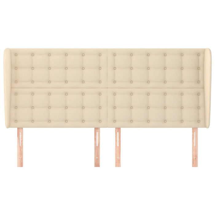 Tăblie de pat cu aripioare, crem, 163x23x118/128 cm, textil - WALTI WALTI