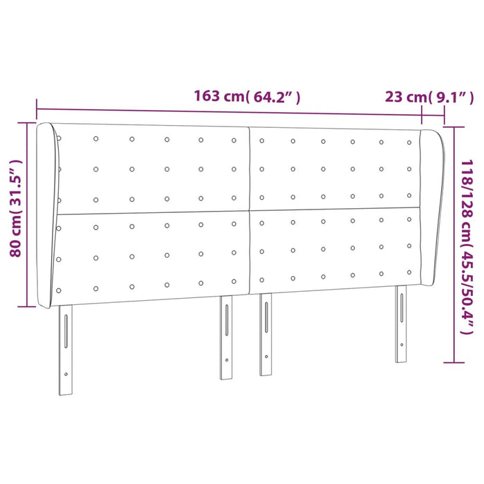 Tăblie de pat cu aripioare, crem, 163x23x118/128 cm, textil - WALTI WALTI