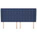 Tăblie de pat cu aripioare, albastru, 163x23x118/128 cm, textil - WALTI WALTI