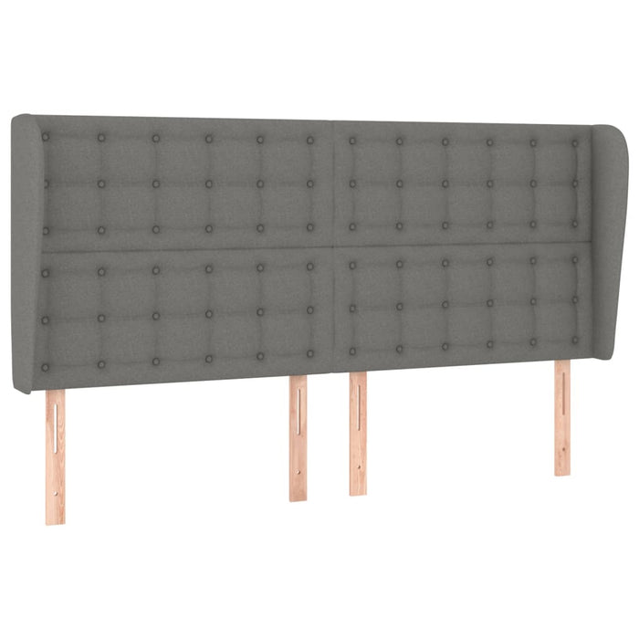 Tăblie de pat cu aripioare gri închis 183x23x118/128 cm textil - WALTI WALTI