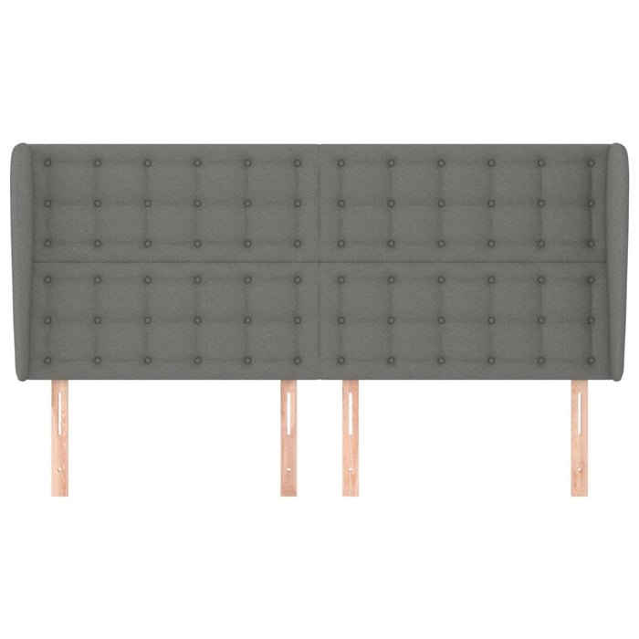 Tăblie de pat cu aripioare gri închis 183x23x118/128 cm textil - WALTI WALTI