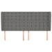 Tăblie de pat cu aripioare gri închis 183x23x118/128 cm textil - WALTI WALTI