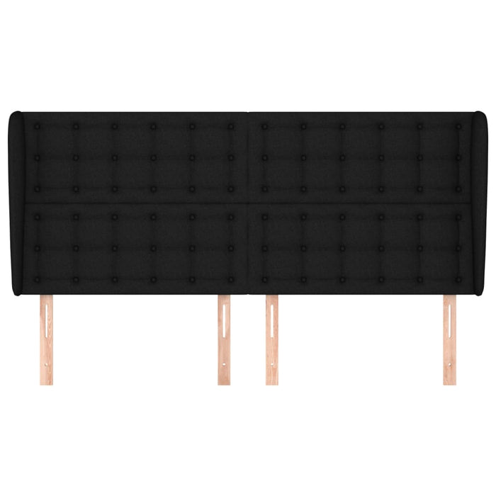 Tăblie de pat cu aripioare, negru, 183x23x118/128 cm, textil - WALTI WALTI
