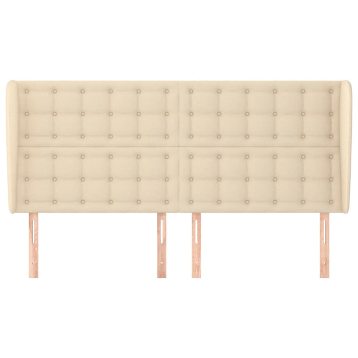 Tăblie de pat cu aripioare, crem, 183x23x118/128 cm, textil WALTI