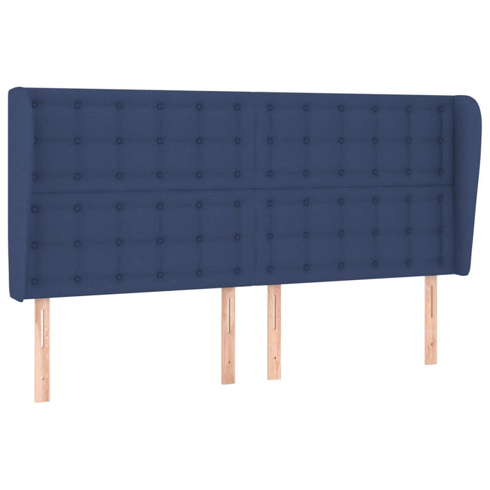 Tăblie de pat cu aripioare, albastru, 183x23x118/128 cm, textil - WALTI WALTI