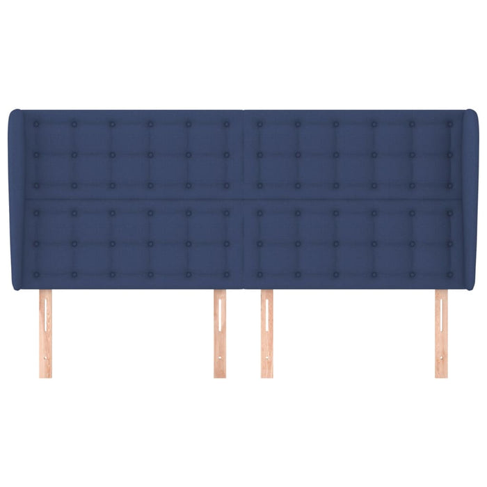 Tăblie de pat cu aripioare, albastru, 183x23x118/128 cm, textil - WALTI WALTI