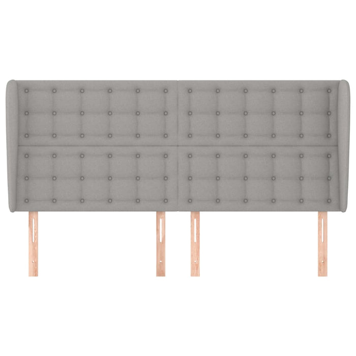 Tăblie de pat cu aripioare gri deschis 203x23x118/128 cm textil WALTI