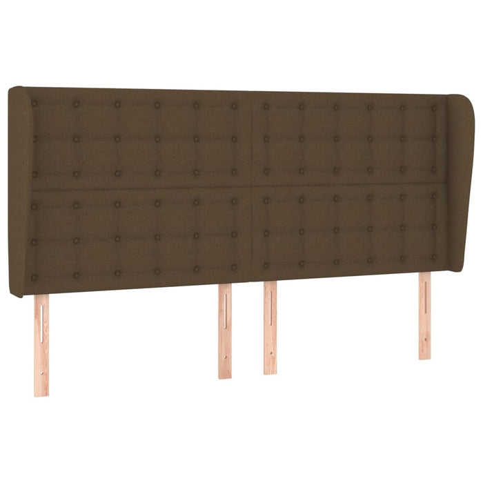Tăblie de pat cu aripioare maro închis 203x23x118/128 cm textil - WALTI WALTI